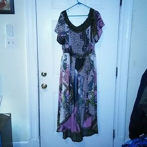 Patterned high low blouse from Ashley Stewart